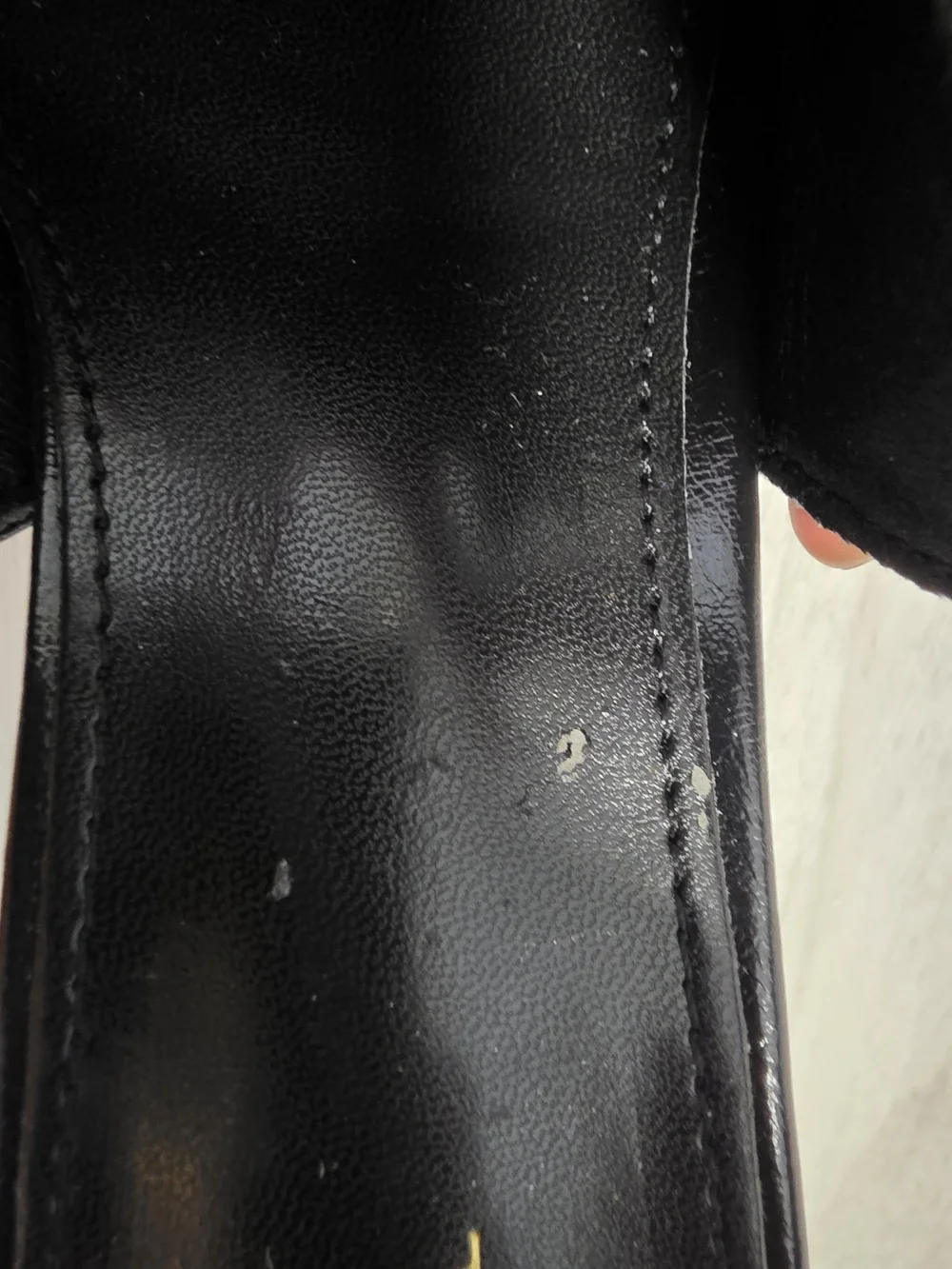 ZARA Black Pointed Slingback Pumps with Gold Accent Buckles - Picture 5 of 5
